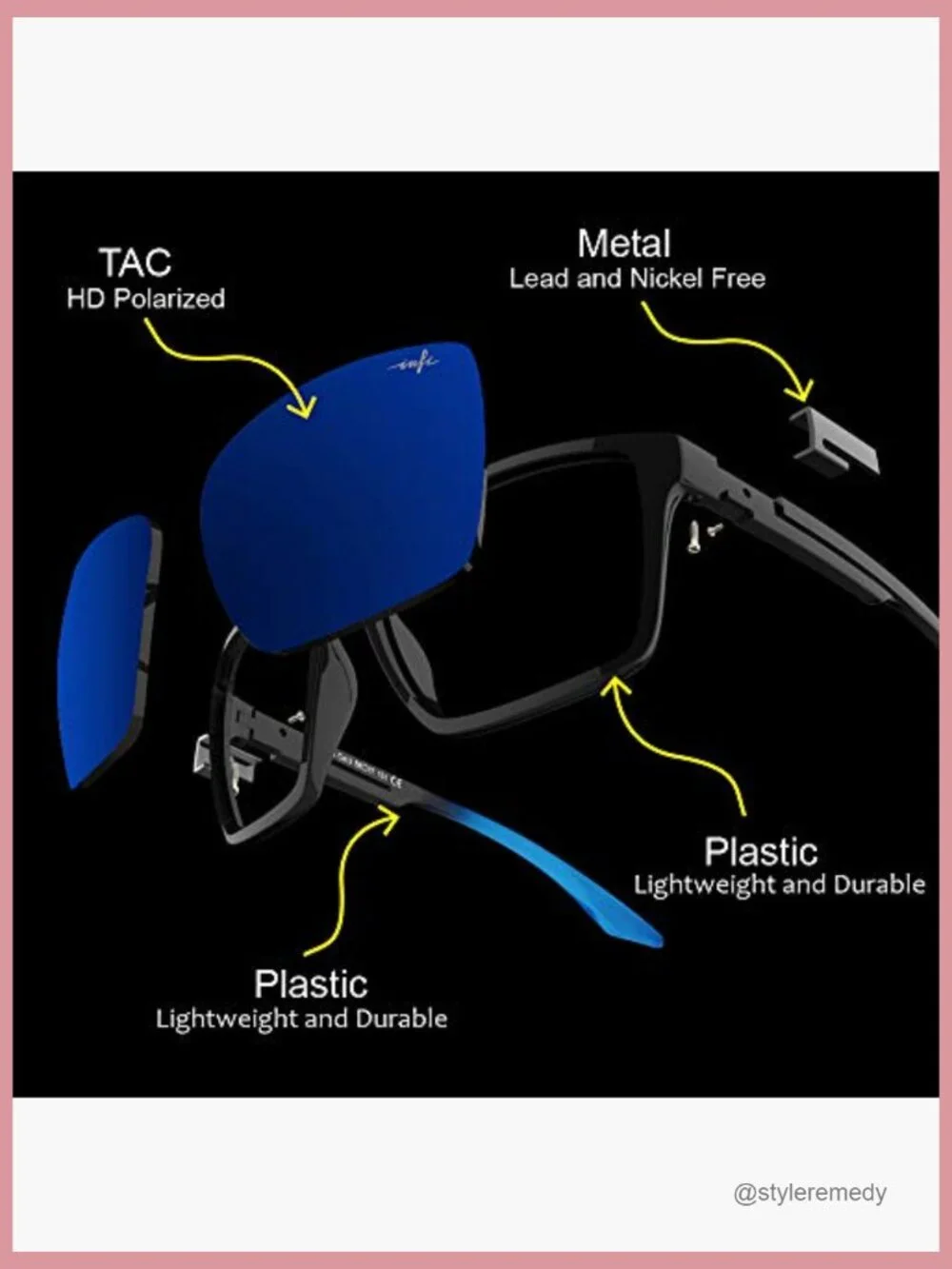 Polarized Sunglasses for Men Driving Running Golf Sports UV Protection Square